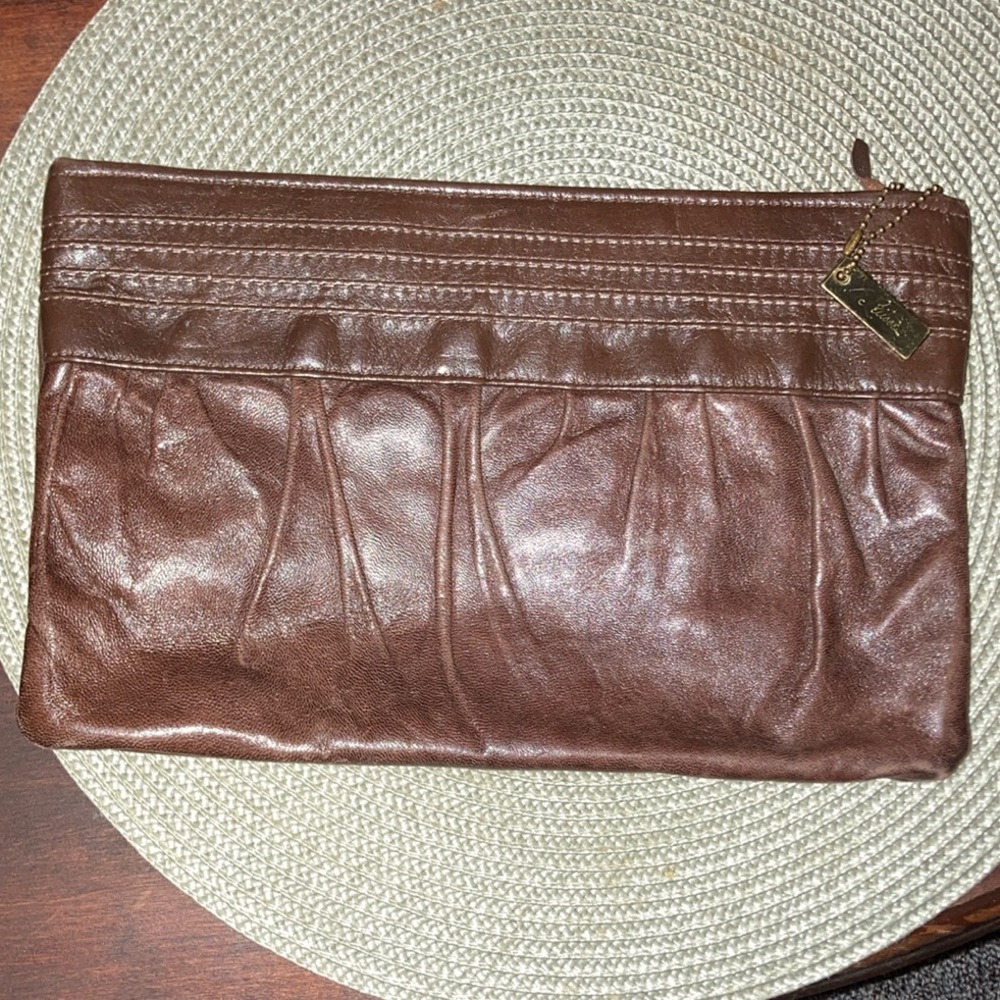 Elegant Brown Leather Clutch
